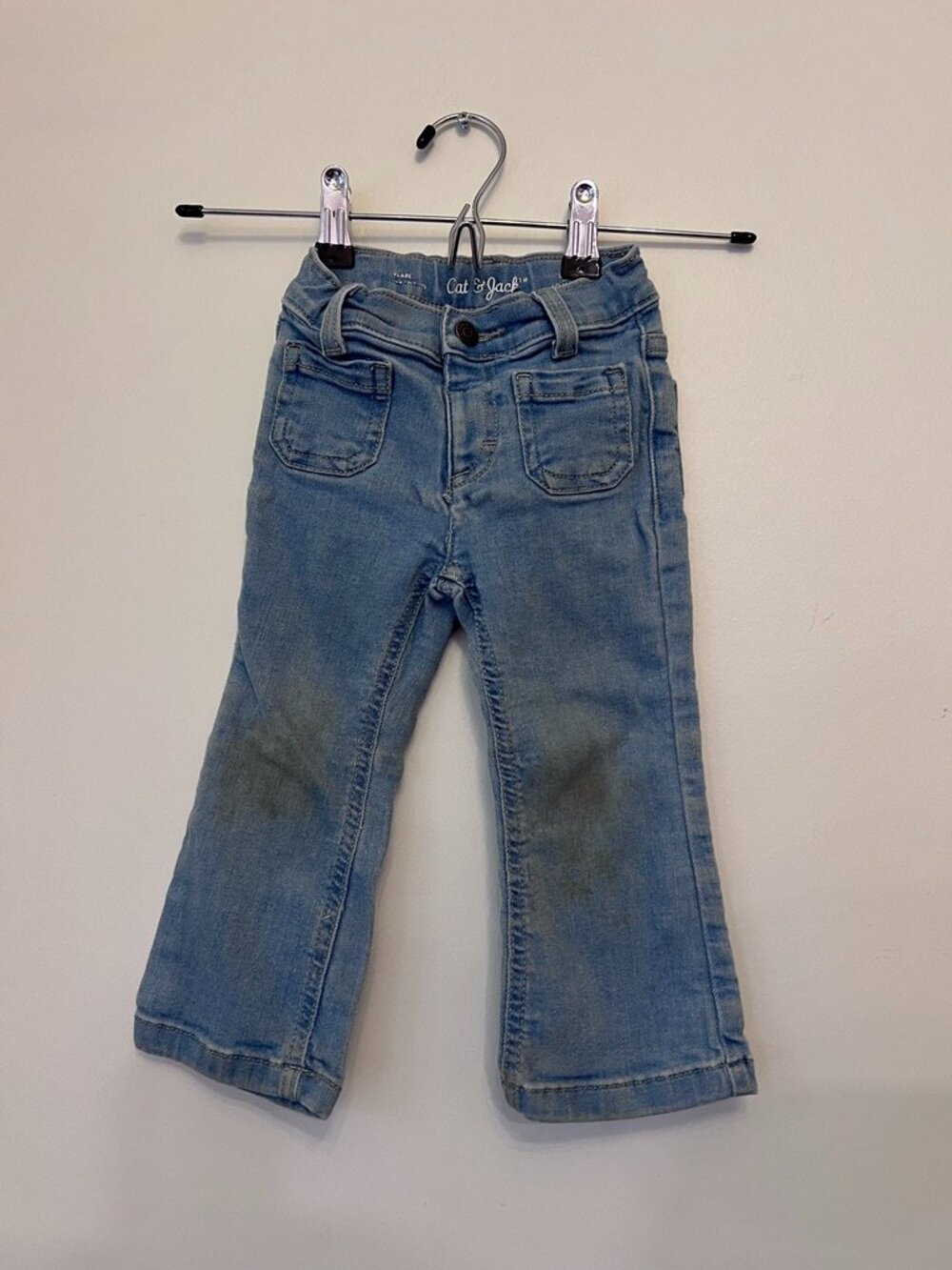 Cat & Jack Toddler Girls Light Wash Flare Jeans - Size 2T